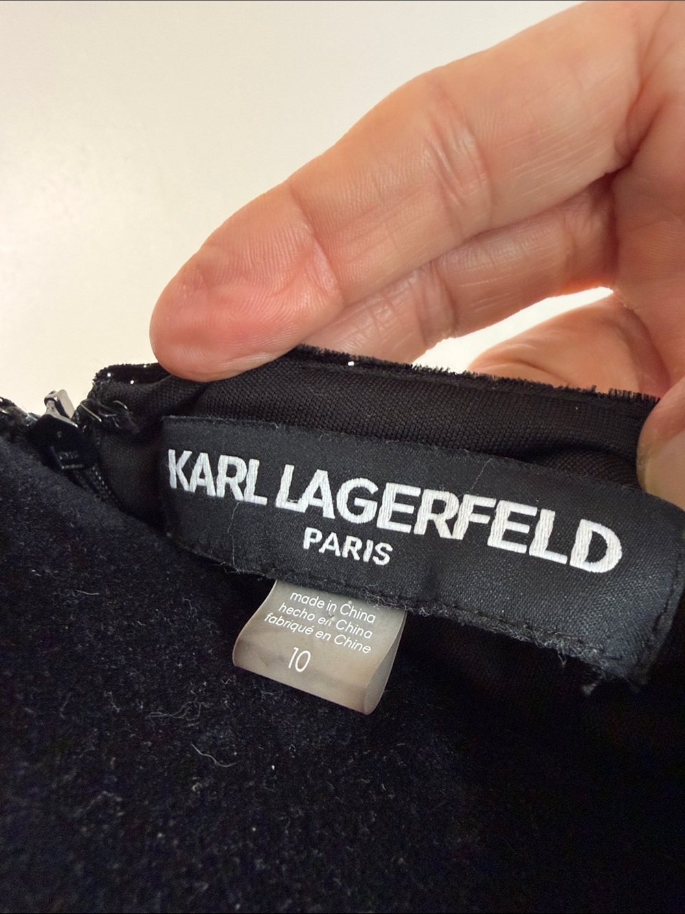Karl Lagerfeld Black Metallic Wrap Dress with Long Sleeves size 10 - Picture 2 of 15